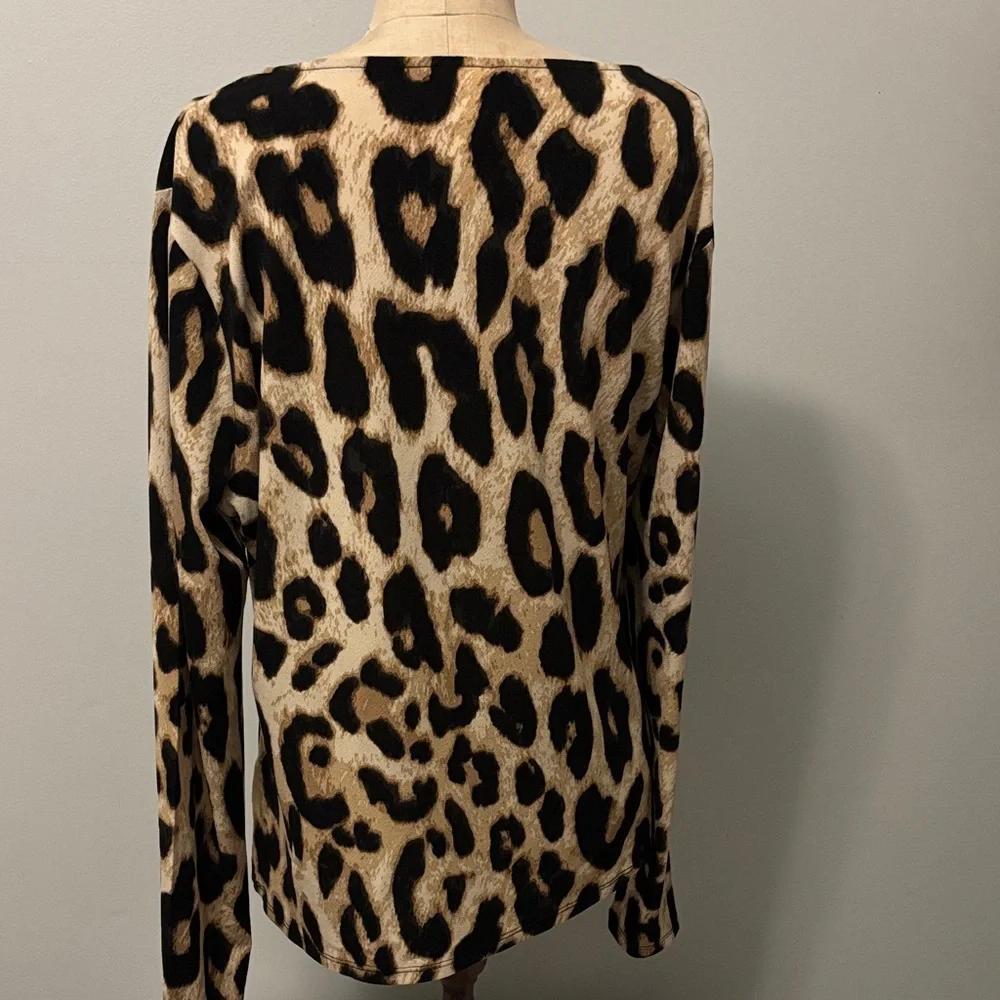 H&M Leopard Print Tunic Top - Black and Brown - Picture 3 of 5